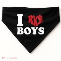 Qierraa I Love Rich Boy USA-Made Doggie Bandana thumb 0