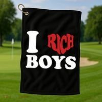Qierraa I Love Rich Boy Golf Towel thumb 1