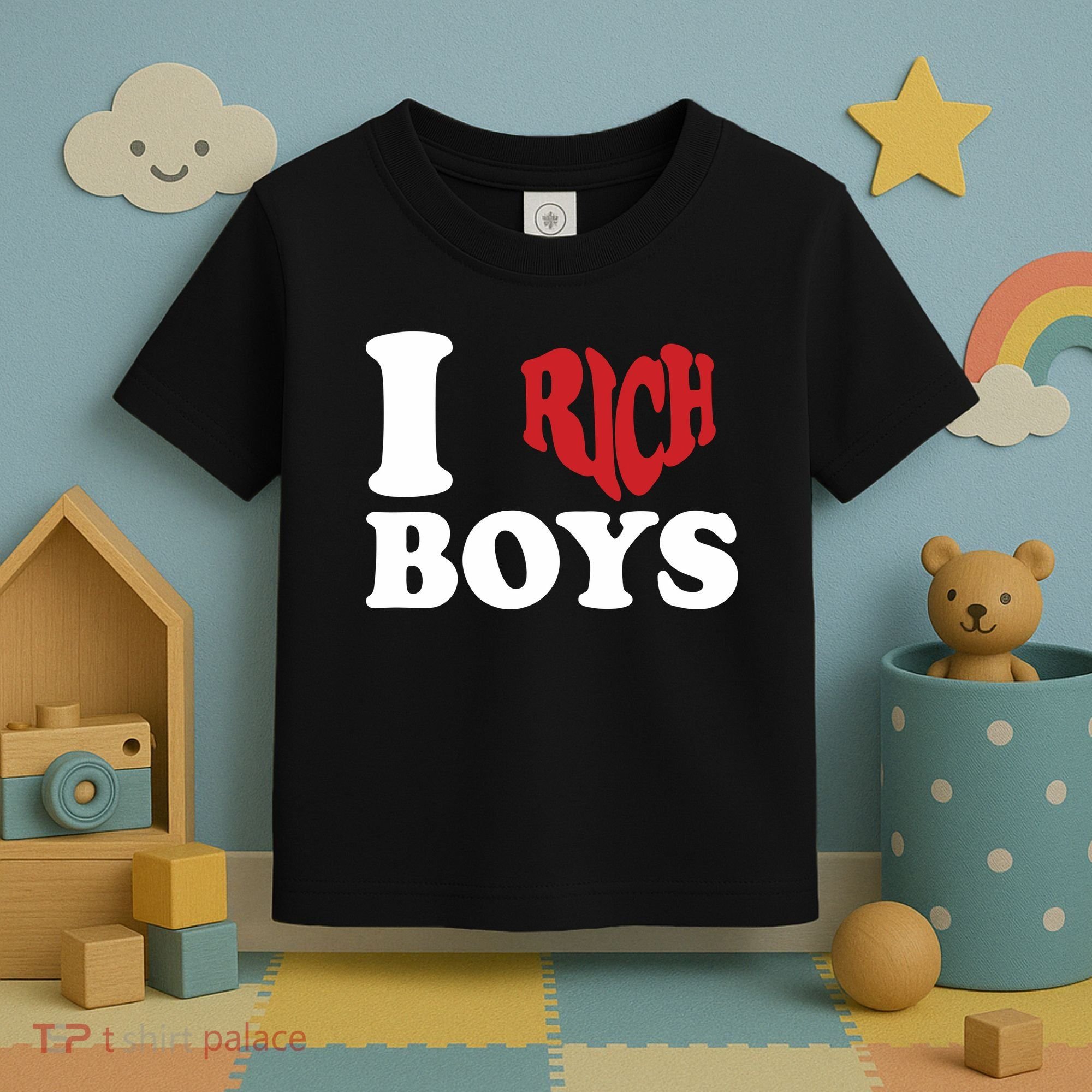 Qierraa I Love Rich Boy Toddler T-Shirt