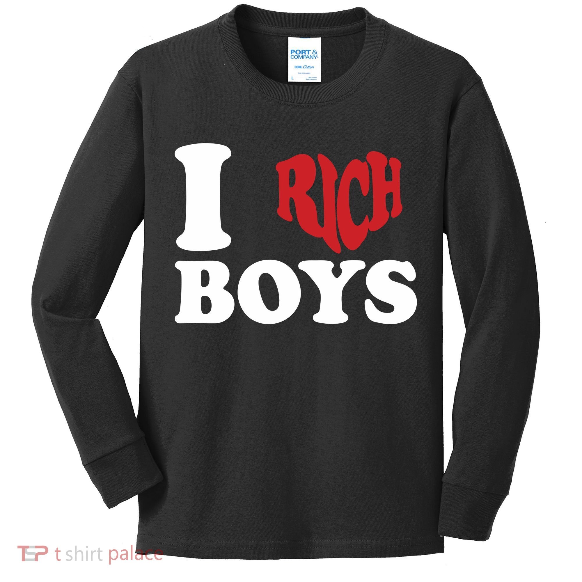 Qierraa I Love Rich Boy Kids Long Sleeve Shirt