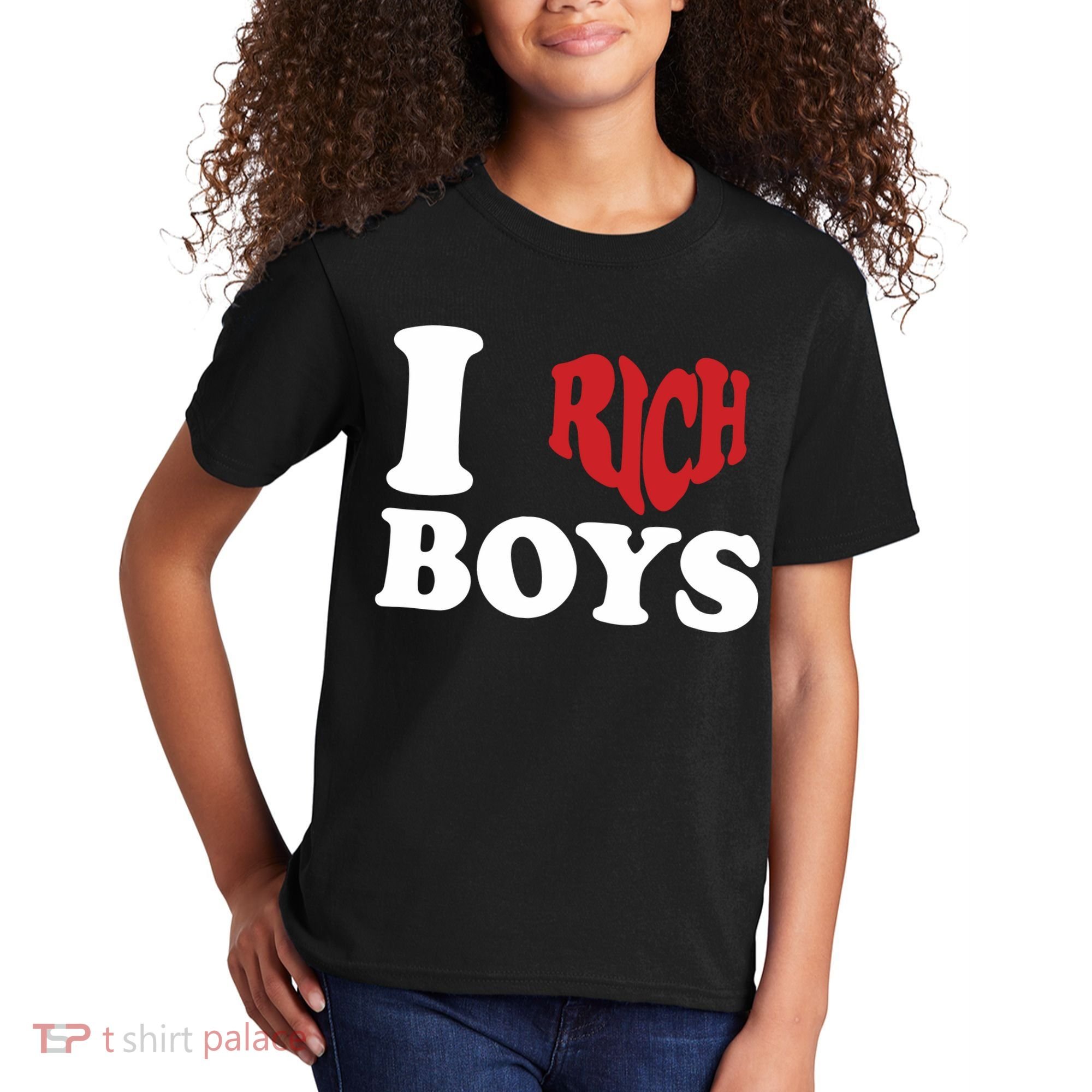 Qierraa I Love Rich Boy Kids T-Shirt