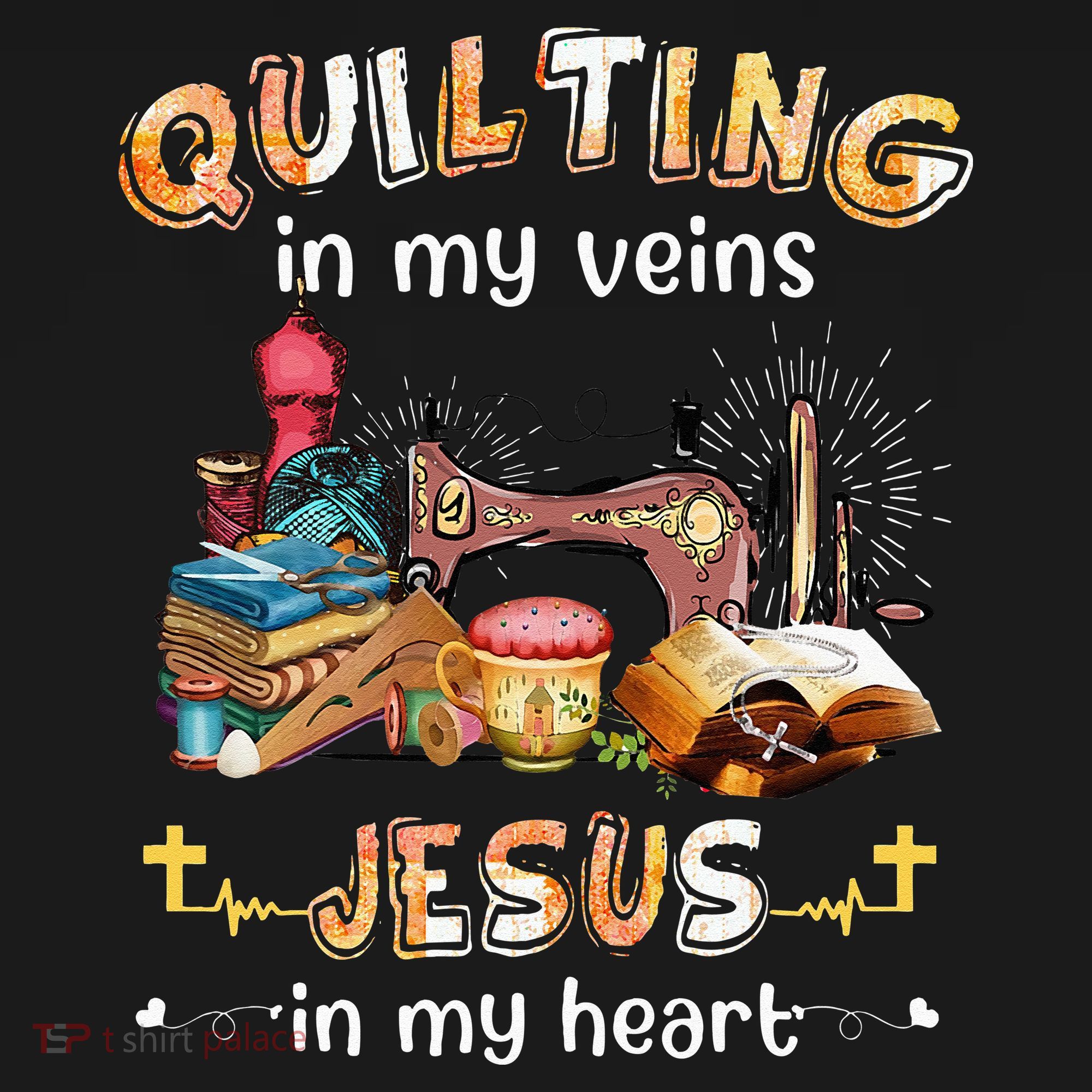 Quilting In My Veins Jesus In My Heart Funny Quilters Baby Bodysuit