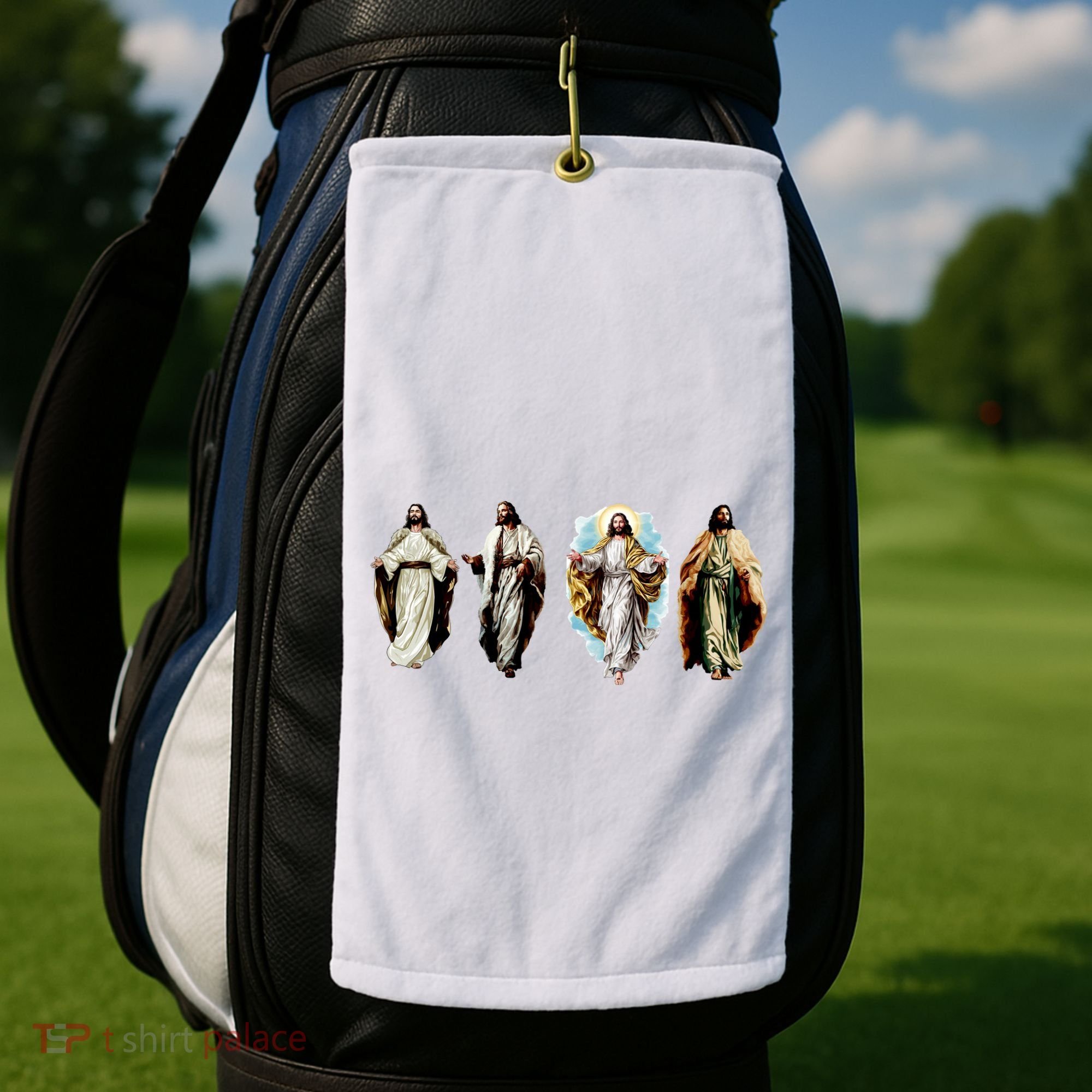 Quad Jesus Art Golf Towel
