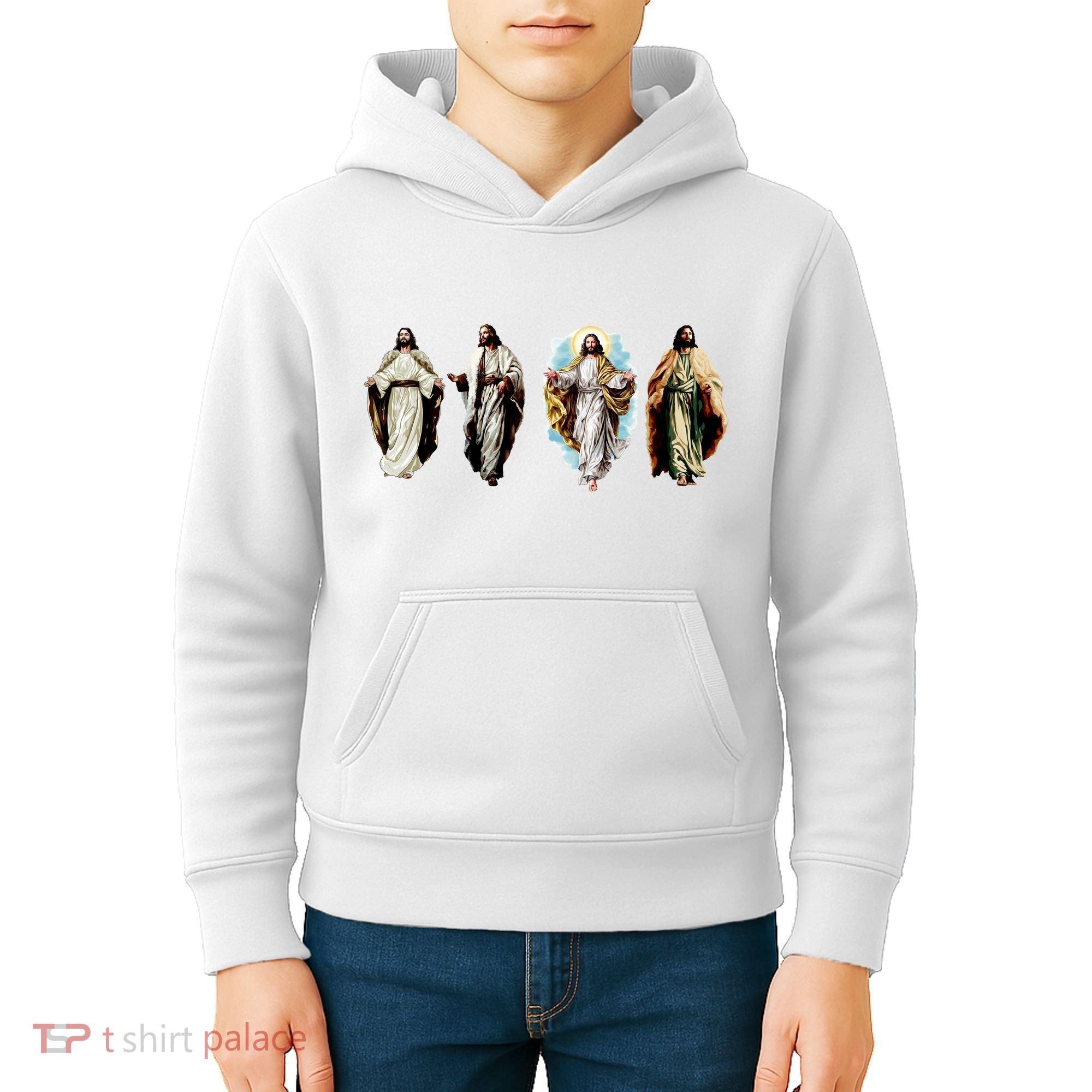 Quad Jesus Art Kids Hoodie