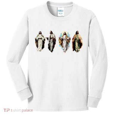 Quad Jesus Art Kids Long Sleeve Shirt