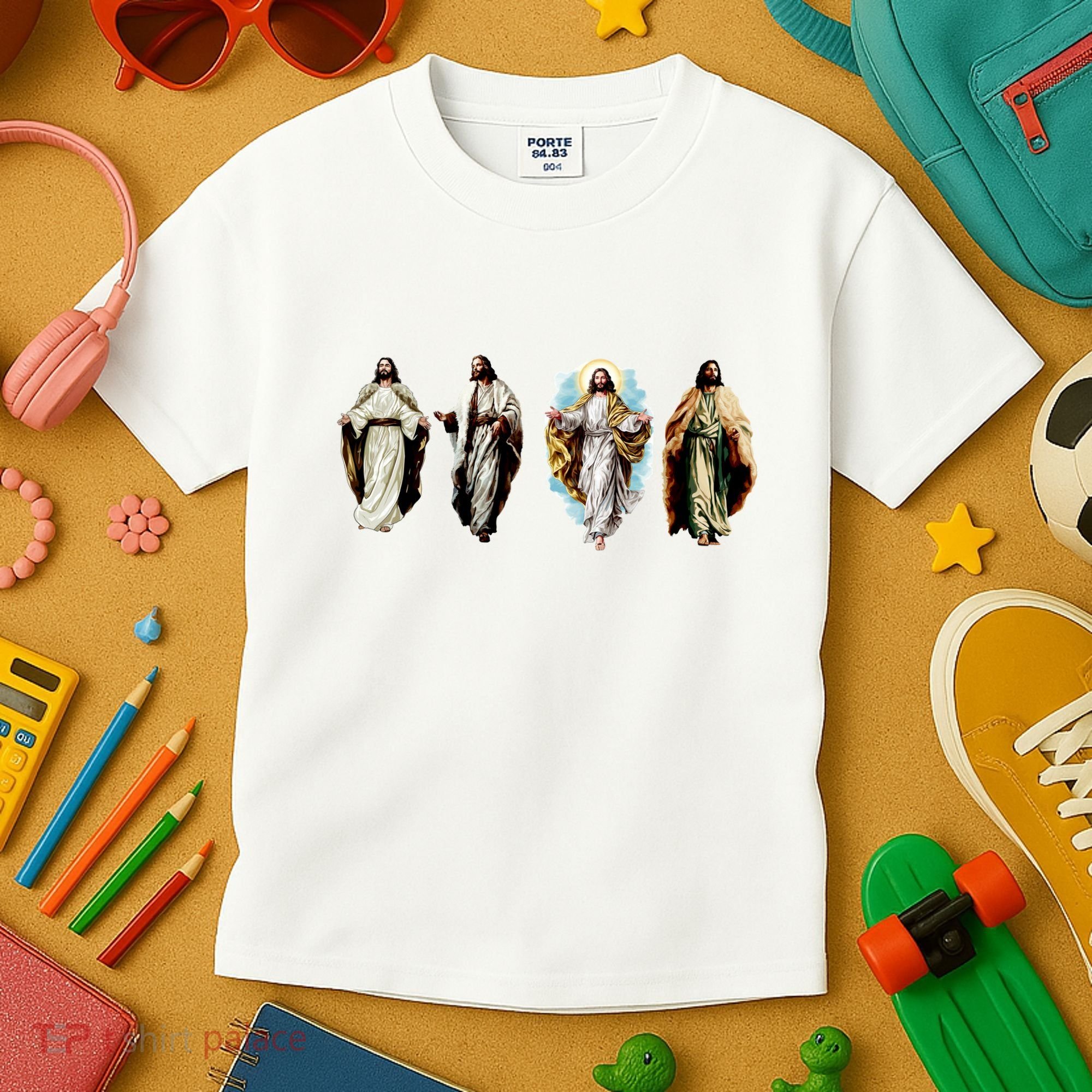 Quad Jesus Art Kids T-Shirt