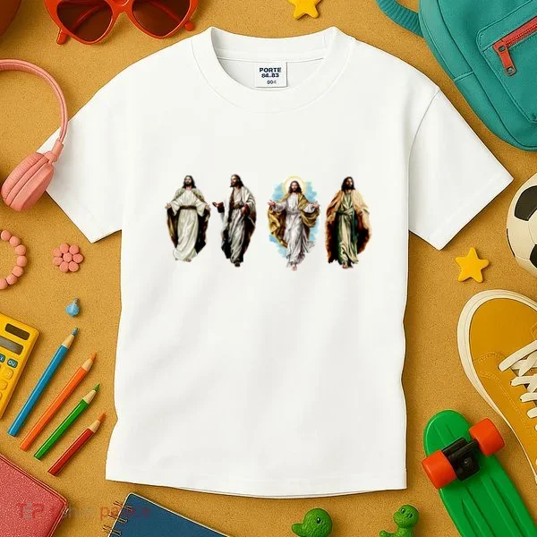 Quad Jesus Art Kids T-Shirt