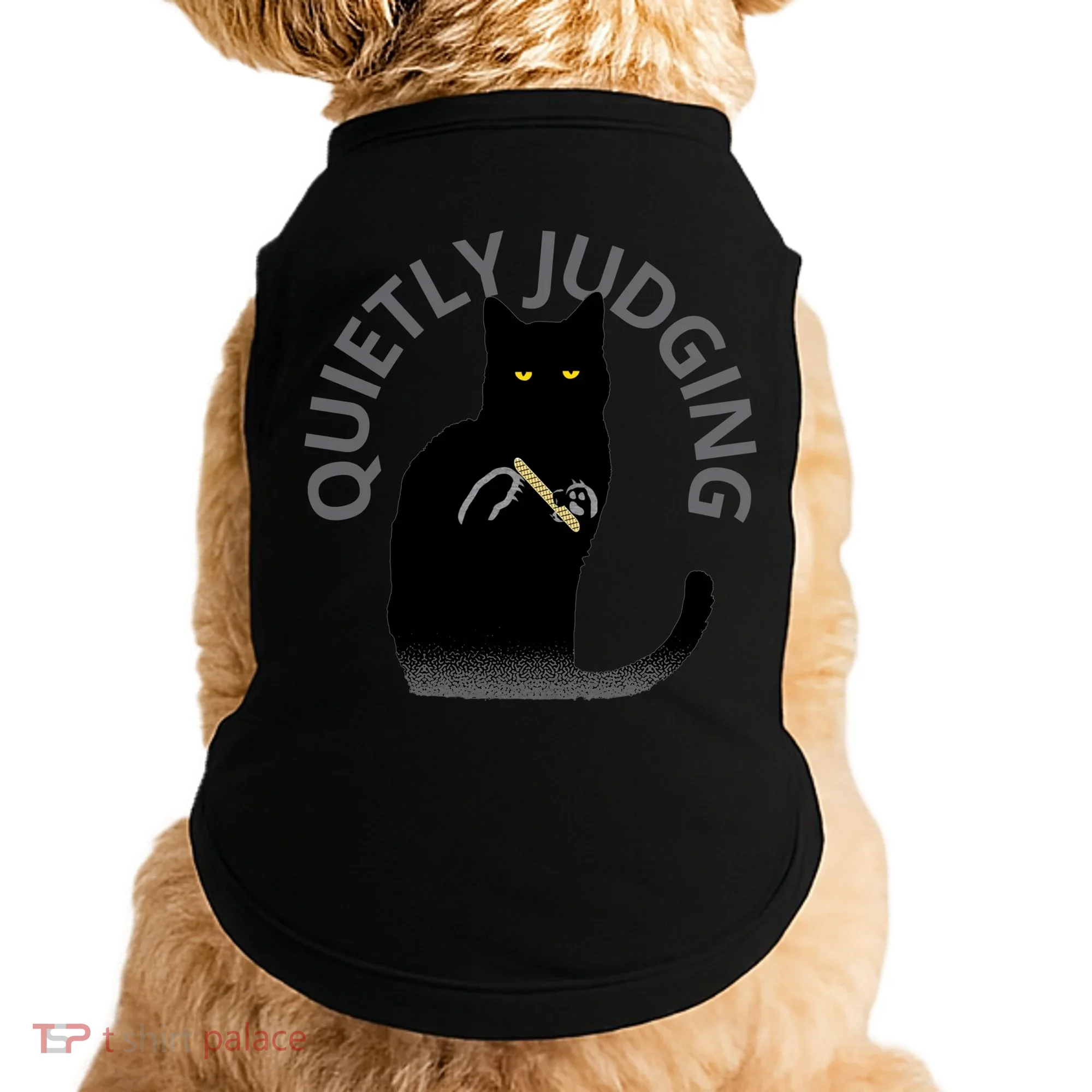 Quietly Judging Cat Funny Doggie Tank
