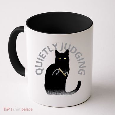 Quietly Judging Cat Funny Coffee Mug