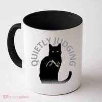 Quietly Judging Cat Funny Coffee Mug thumb 0