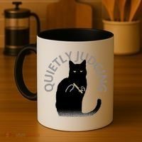 Quietly Judging Cat Funny Coffee Mug thumb 4