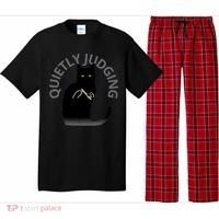 Quietly Judging Cat Funny Pajama Set thumb 0