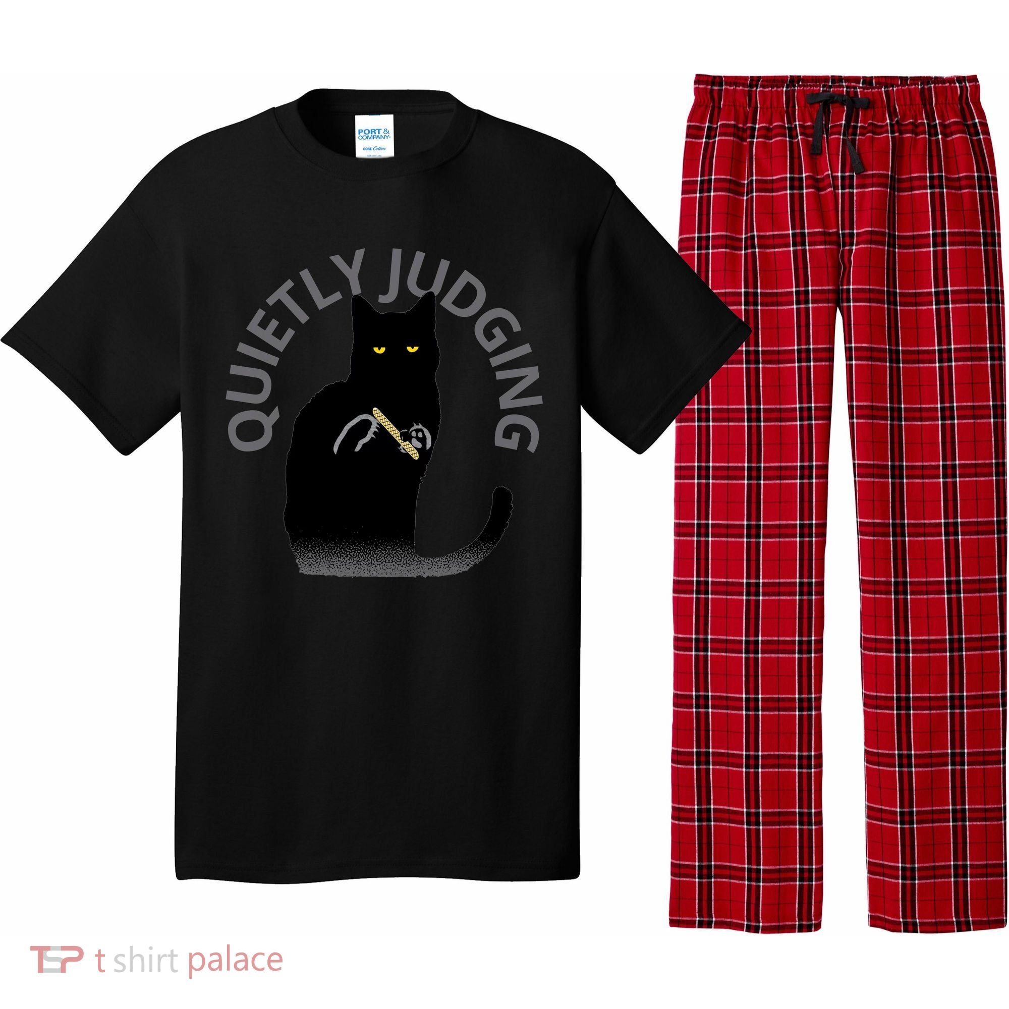 Quietly Judging Cat Funny Pajama Set
