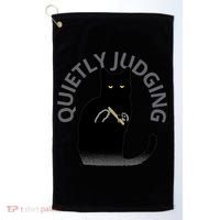 Quietly Judging Cat Funny Golf Towel thumb 0