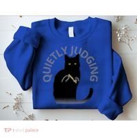 Quietly Judging Cat Funny Sweatshirt thumb 2