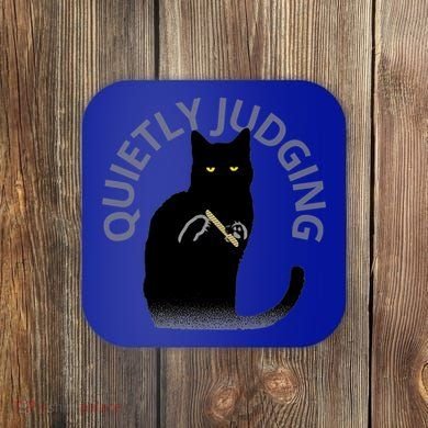 Quietly Judging Cat Funny Coaster