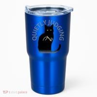 Quietly Judging Cat Funny Tumbler thumb 0