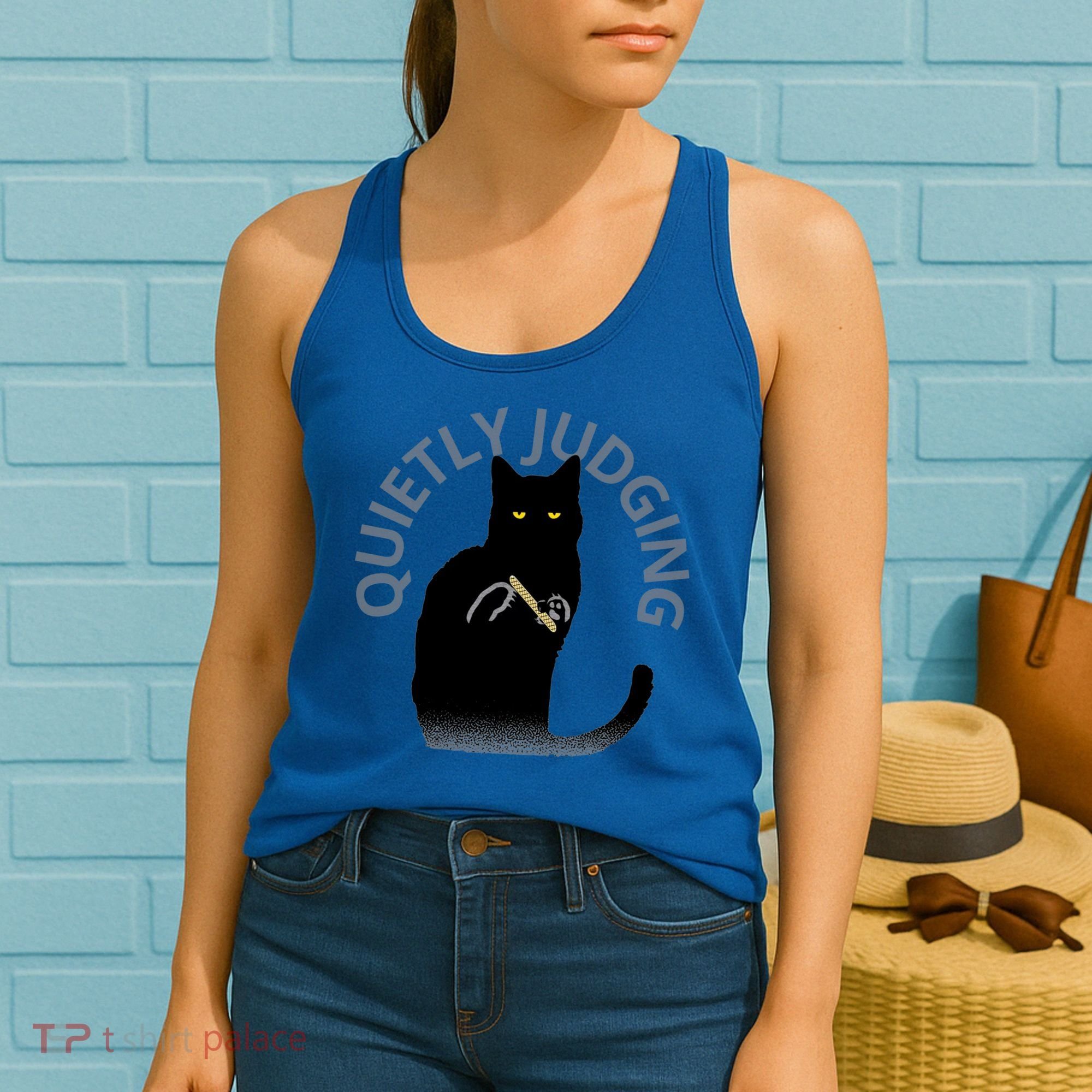 Quietly Judging Cat Funny Women's Tank Top