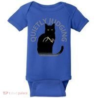 Quietly Judging Cat Funny Baby Bodysuit thumb 0