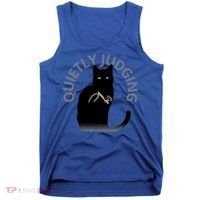 Quietly Judging Cat Funny Tank Top thumb 0