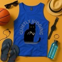 Quietly Judging Cat Funny Tank Top thumb 4