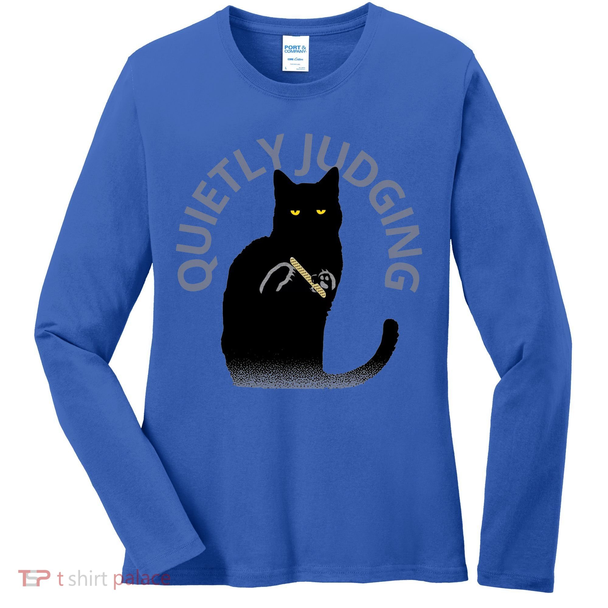 Quietly Judging Cat Funny Women's Long Sleeve Shirt