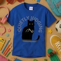 Quietly Judging Cat Funny Kids T-Shirt thumb 3