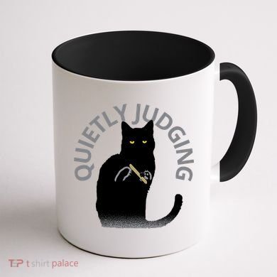QUIETLY JUDGING LIMITED EDITION Coffee Mug back