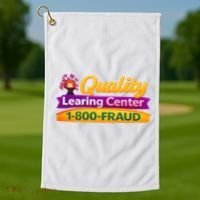 Quality Learing Center 1-800-Fraud  Golf Towel thumb 1