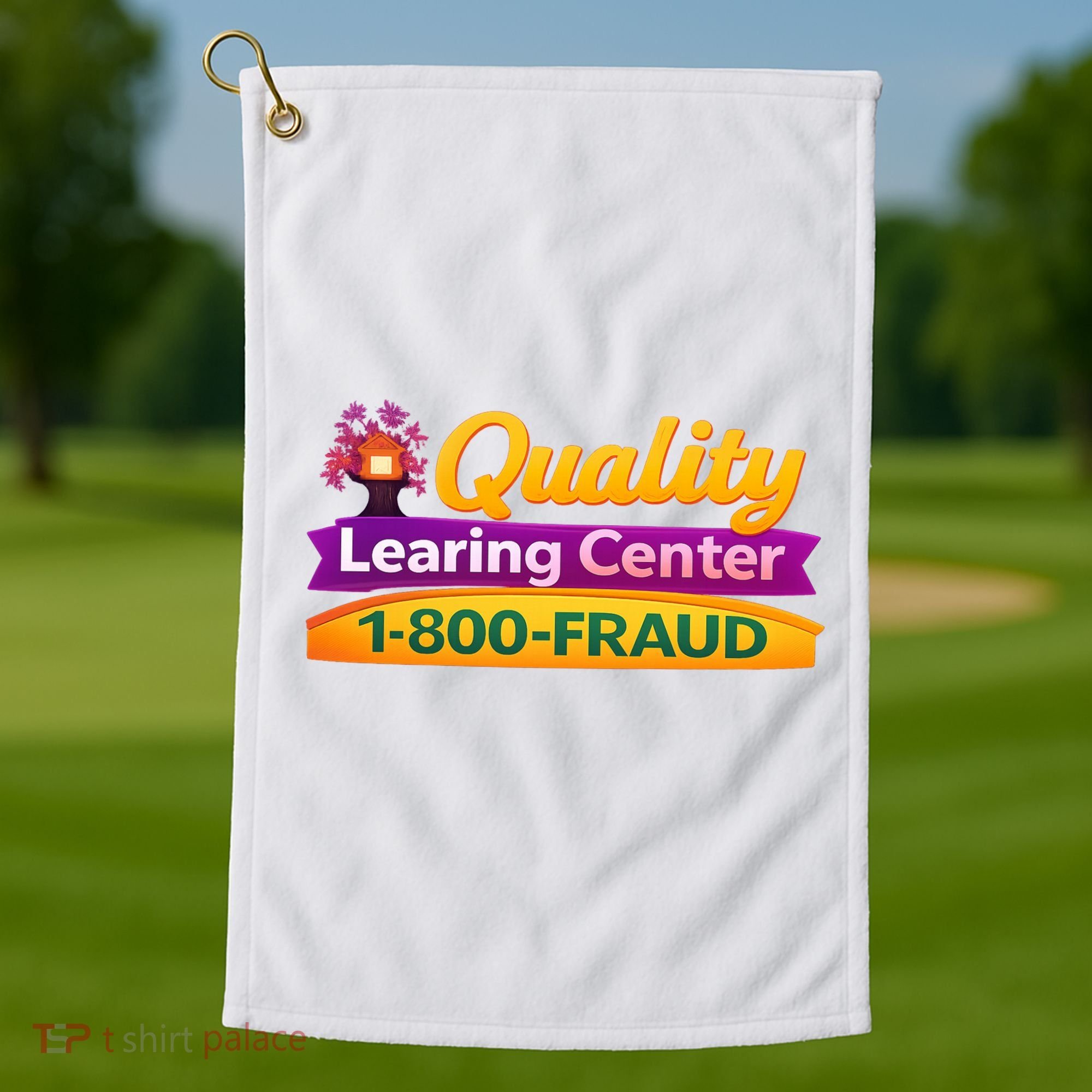 Quality Learing Center 1-800-Fraud  Golf Towel