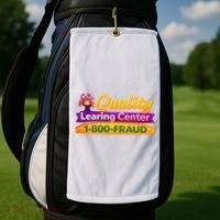 Quality Learing Center 1-800-Fraud  Golf Towel thumb 2