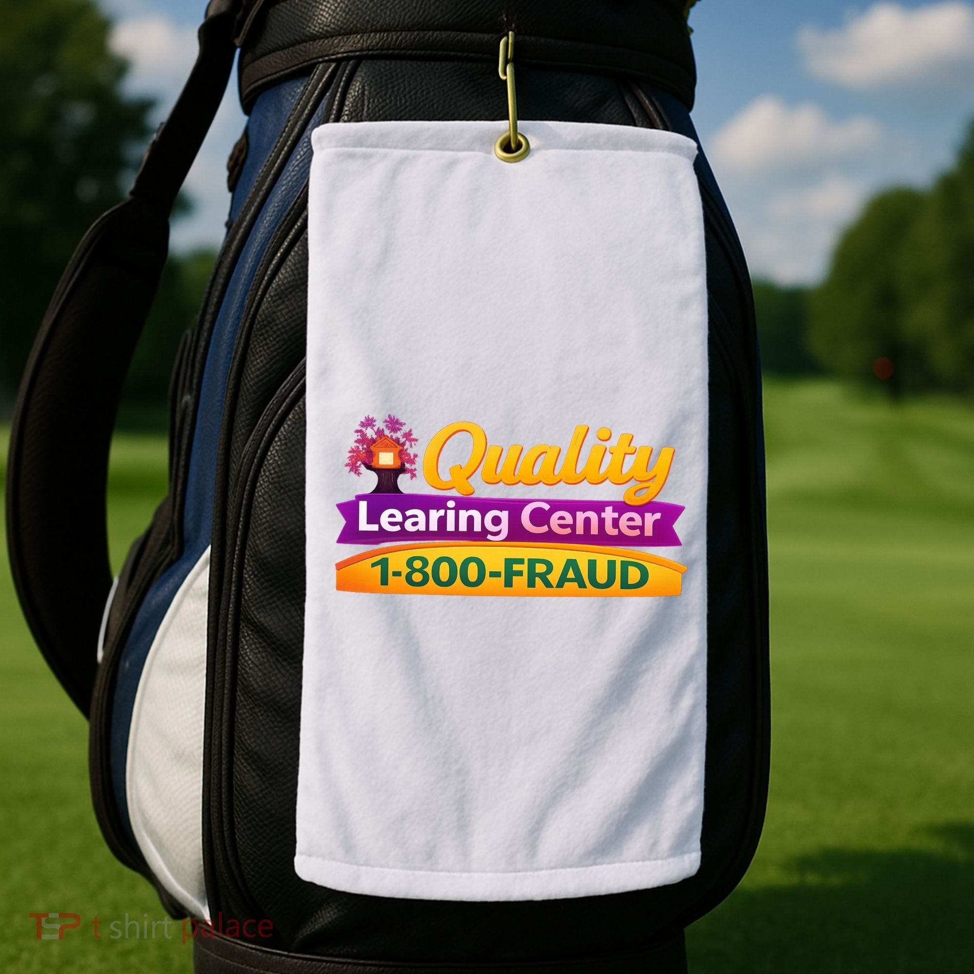Quality Learing Center 1-800-Fraud  Golf Towel