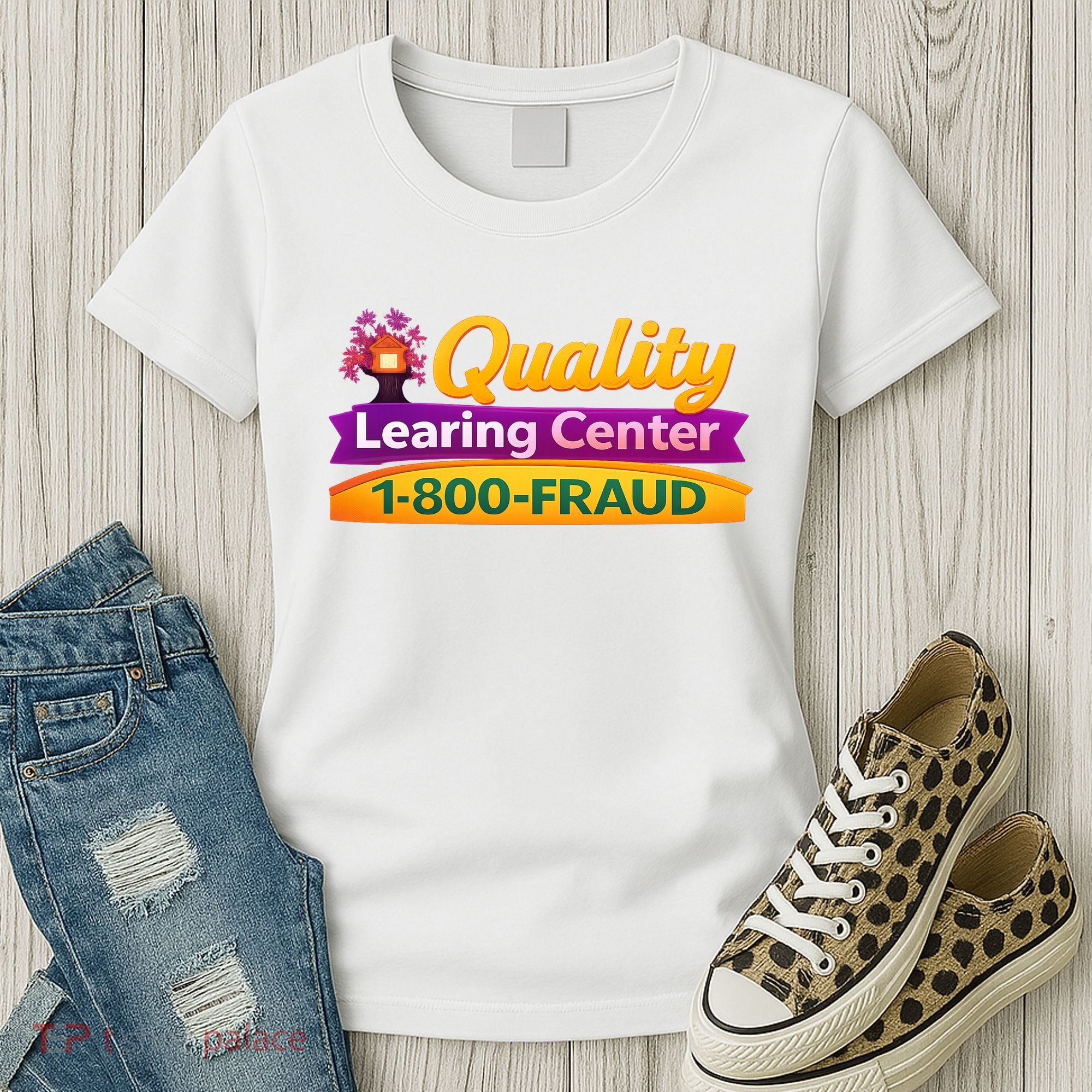Quality Learing Center 1-800-Fraud  Women's T-Shirt