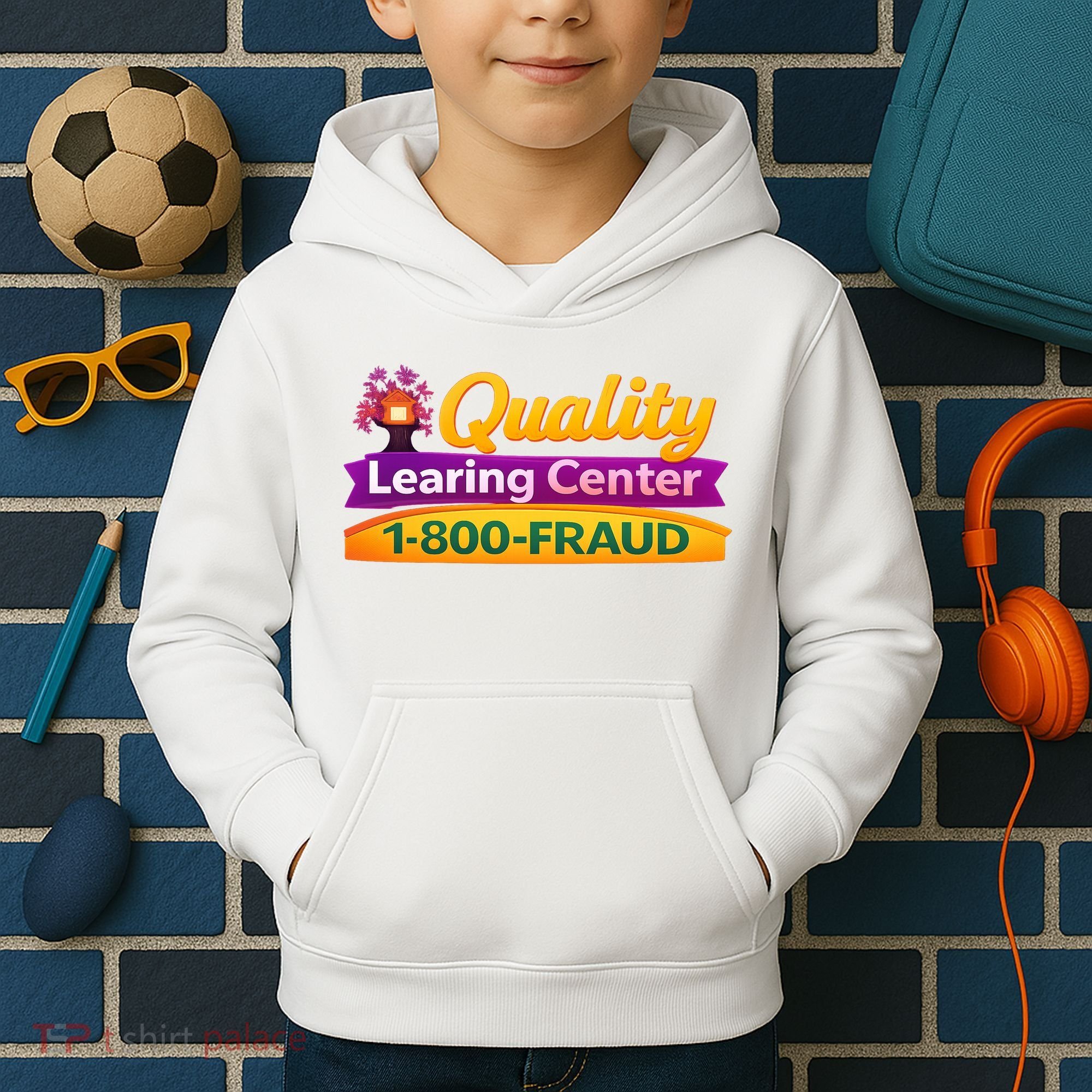Quality Learing Center 1-800-Fraud  Kids Hoodie