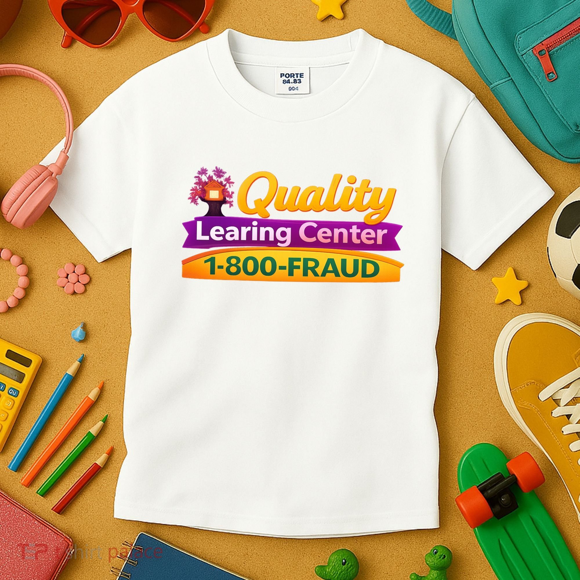 Quality Learing Center 1-800-Fraud  Kids T-Shirt