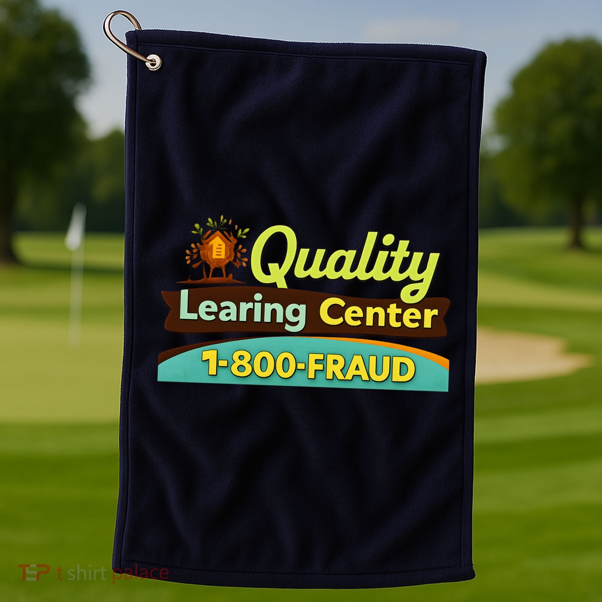 Quality Learing Center Fraud Funny Golf Towel