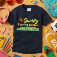 Quality Learing Center Fraud Funny Kids T-Shirt thumb 3