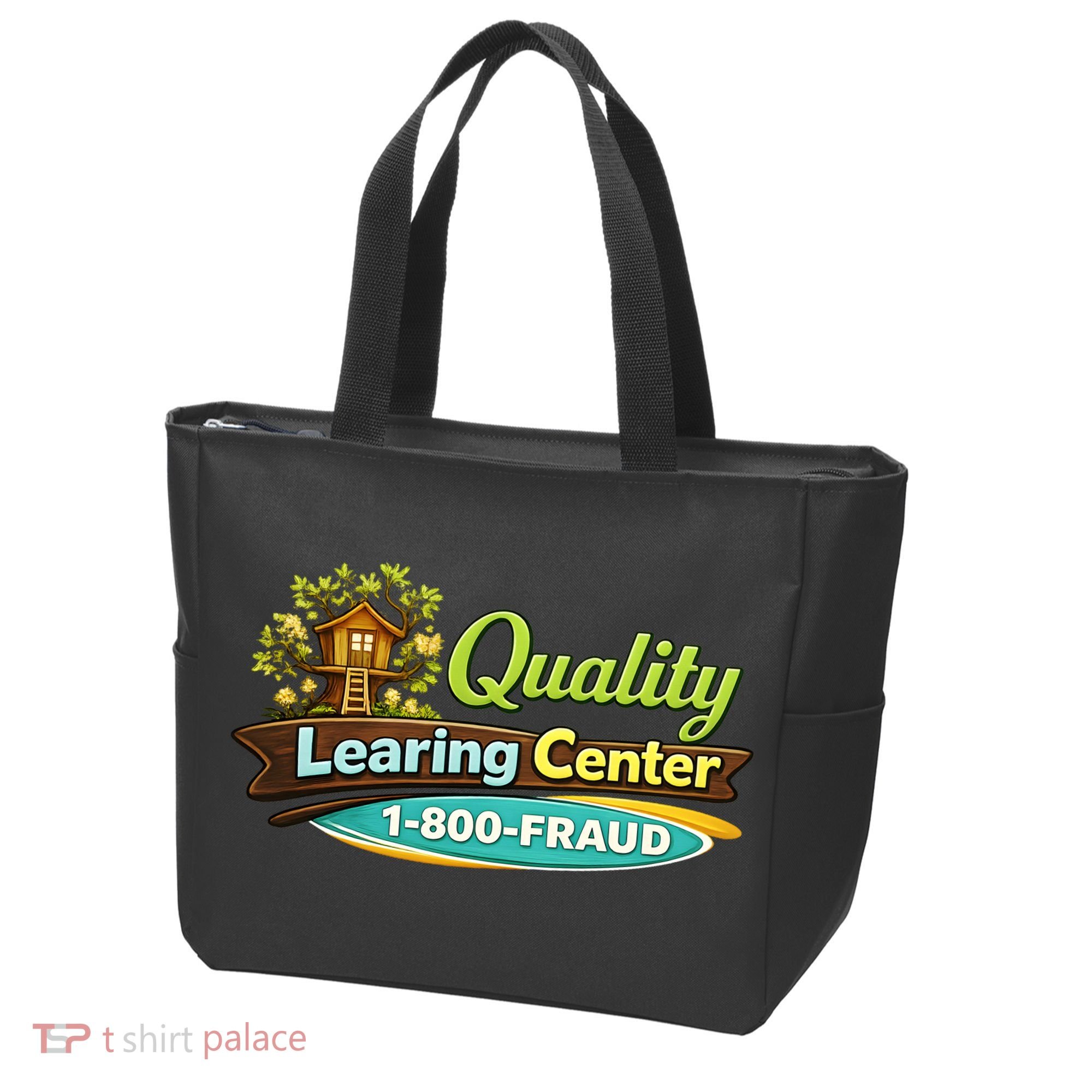 Quality Learing Center 1800 Fraud Funny Tote Bag