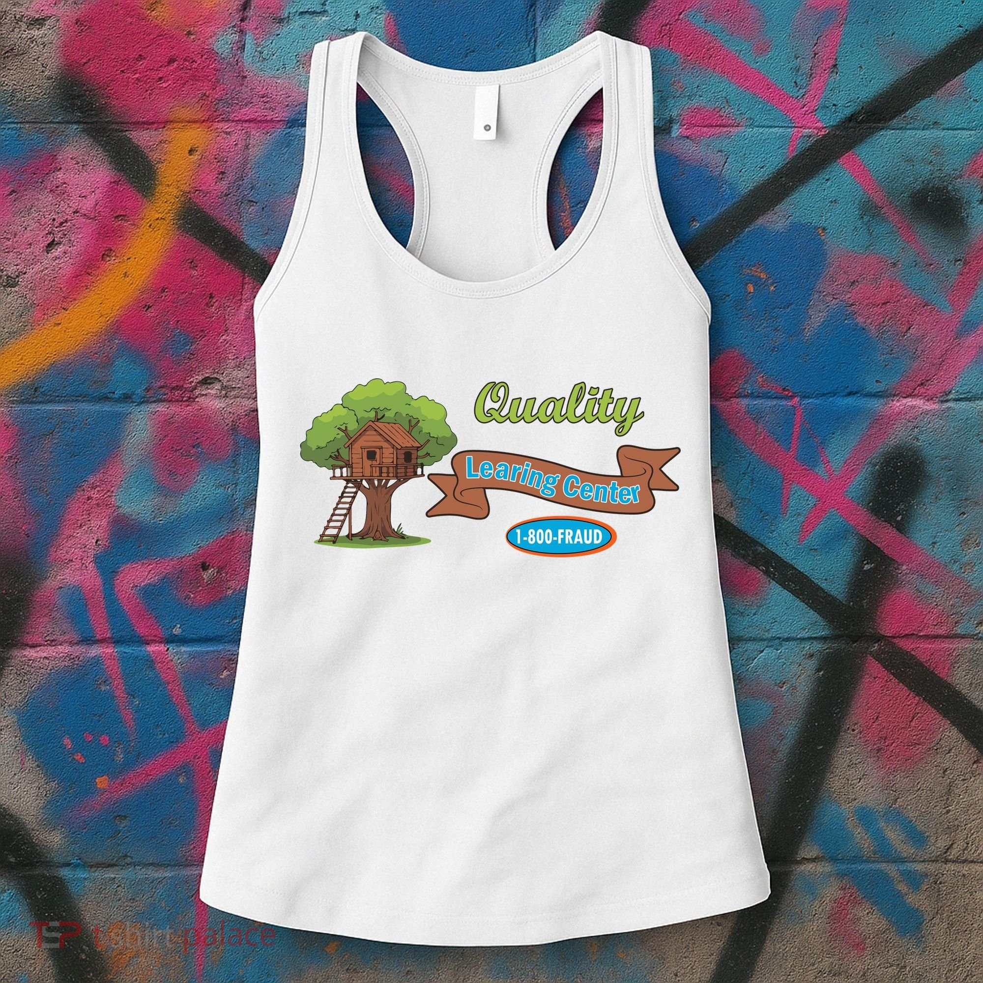 Quality Learing Center 1-800-FRAUD Funny Political Women's Tank Top