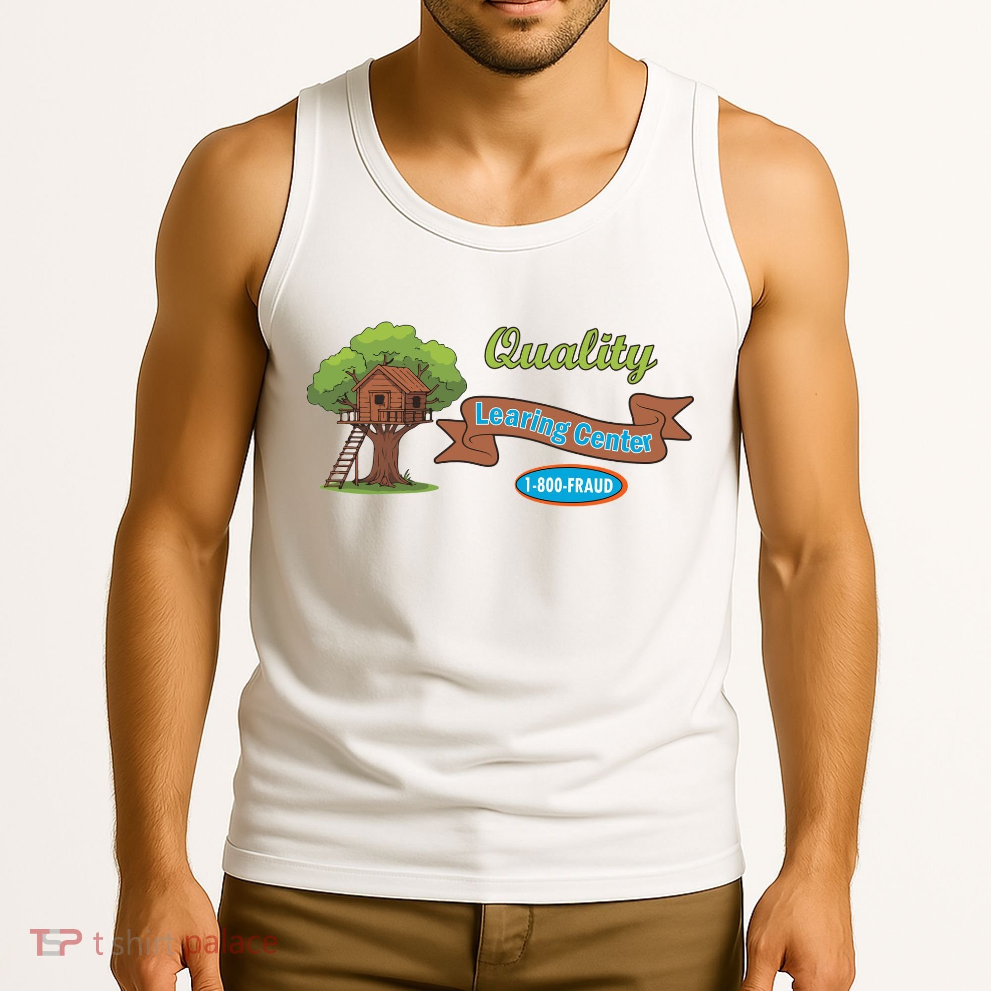 Quality Learing Center 1-800-FRAUD Funny Political Tank Top