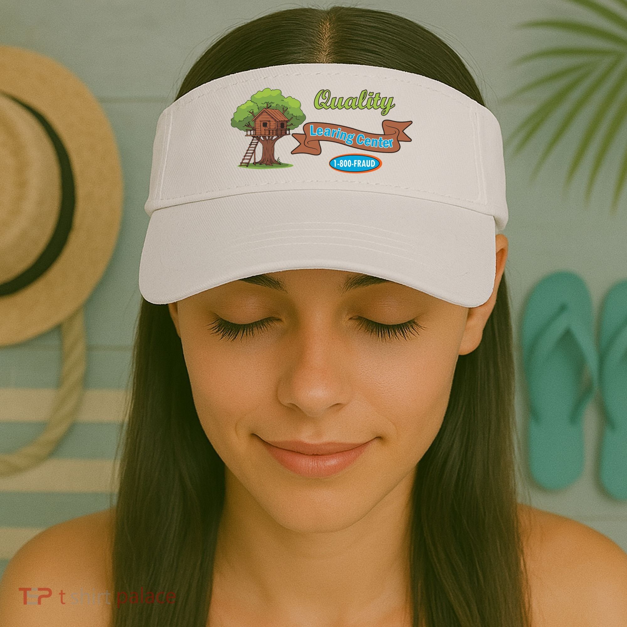 Quality Learing Center 1-800-FRAUD Funny Political Visor