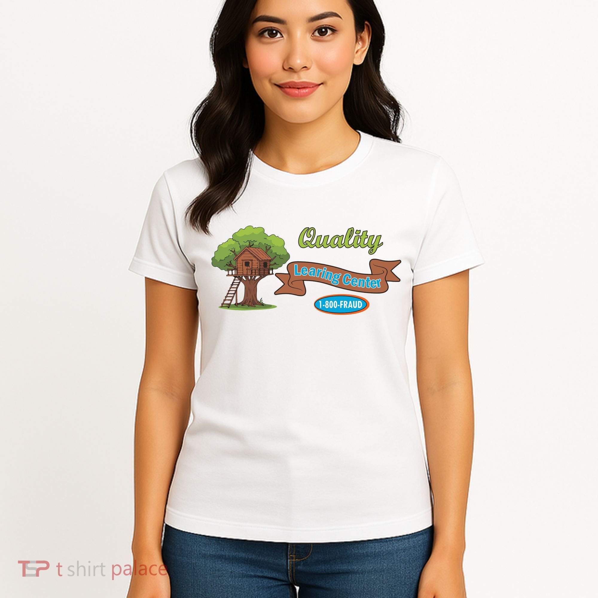 Quality Learing Center 1-800-FRAUD Funny Political Women's T-Shirt