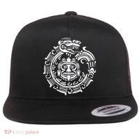 Quetzalcoatl Maya Aztec Ancient Symbol Flat Bill Trucker Hat thumb 0