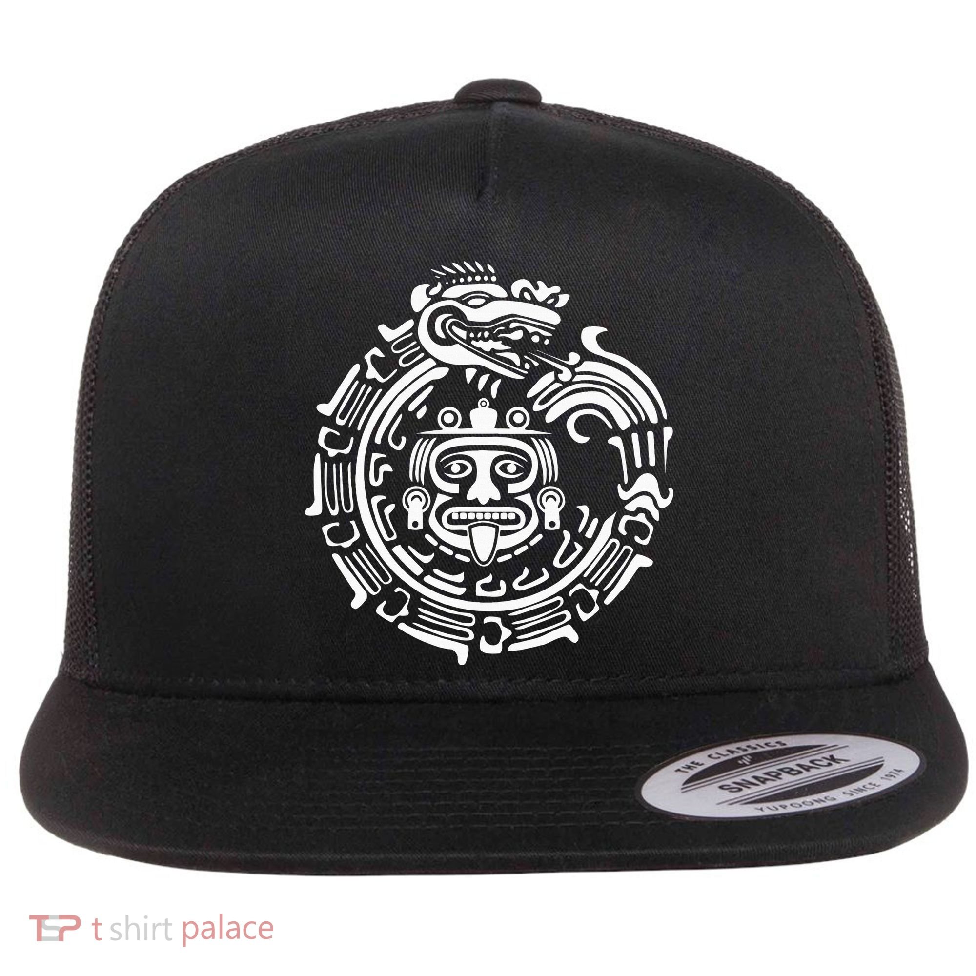 Quetzalcoatl Maya Aztec Ancient Symbol Flat Bill Trucker Hat