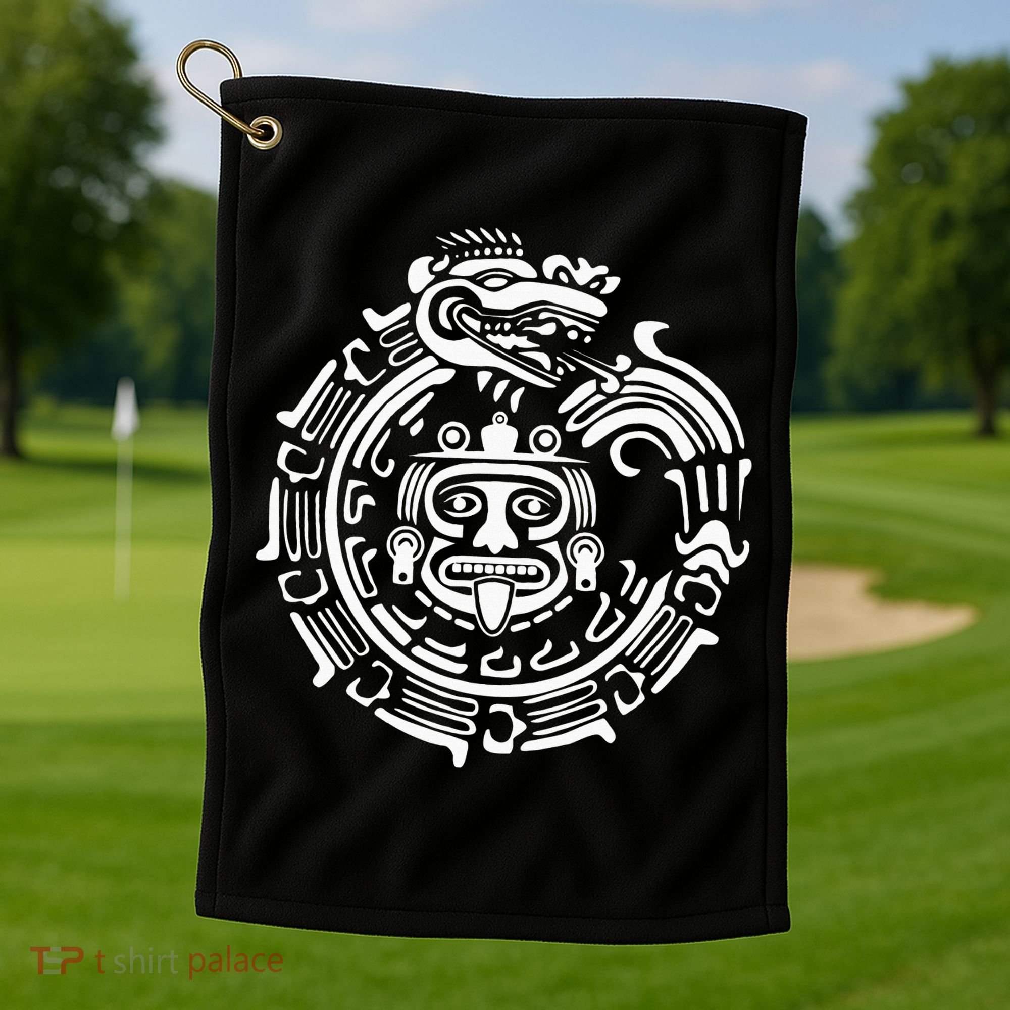 Quetzalcoatl Maya Aztec Ancient Symbol Golf Towel