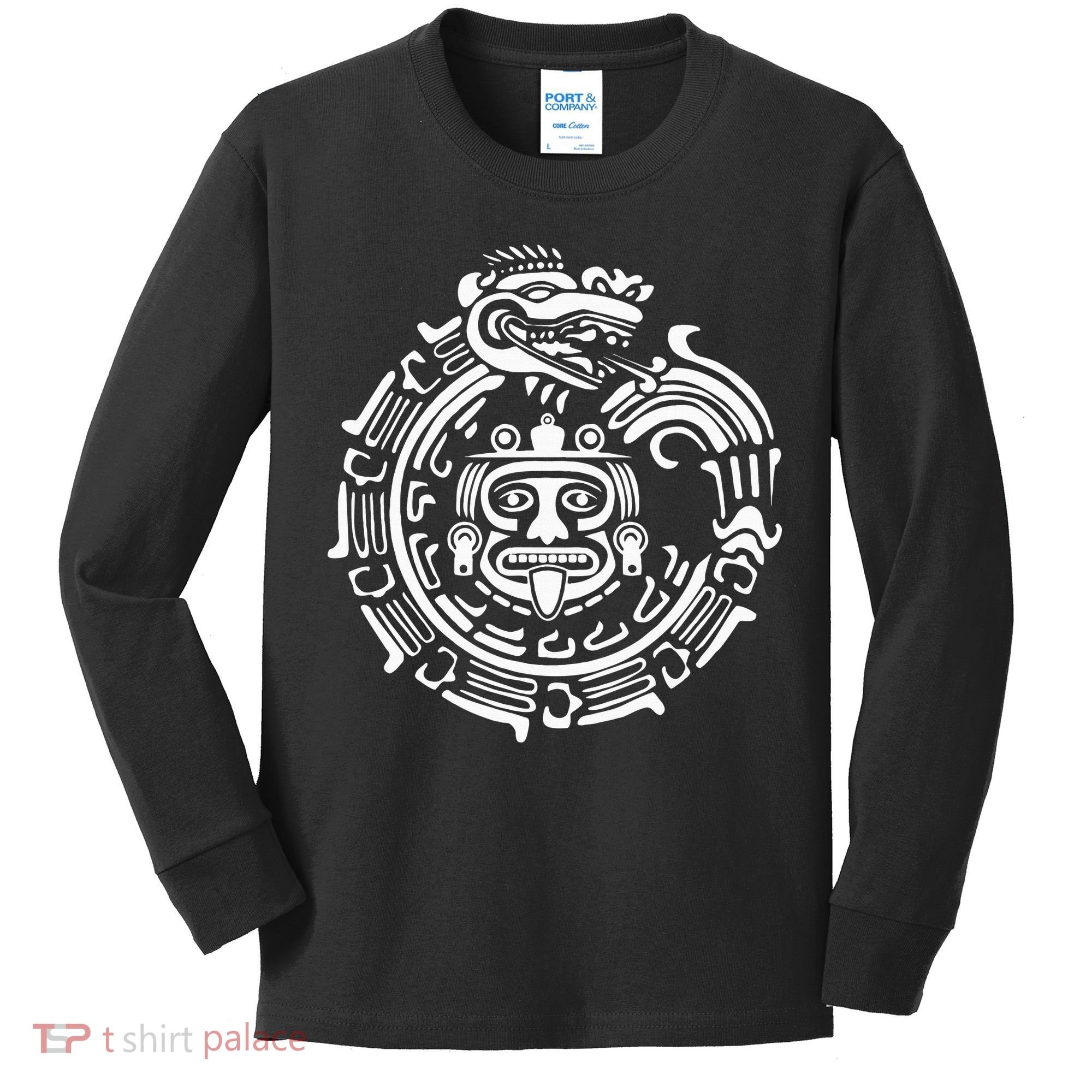 Quetzalcoatl Maya Aztec Ancient Symbol Kids Long Sleeve Shirt