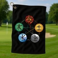 Qigong Martial Arts Elements Golf Towel thumb 1
