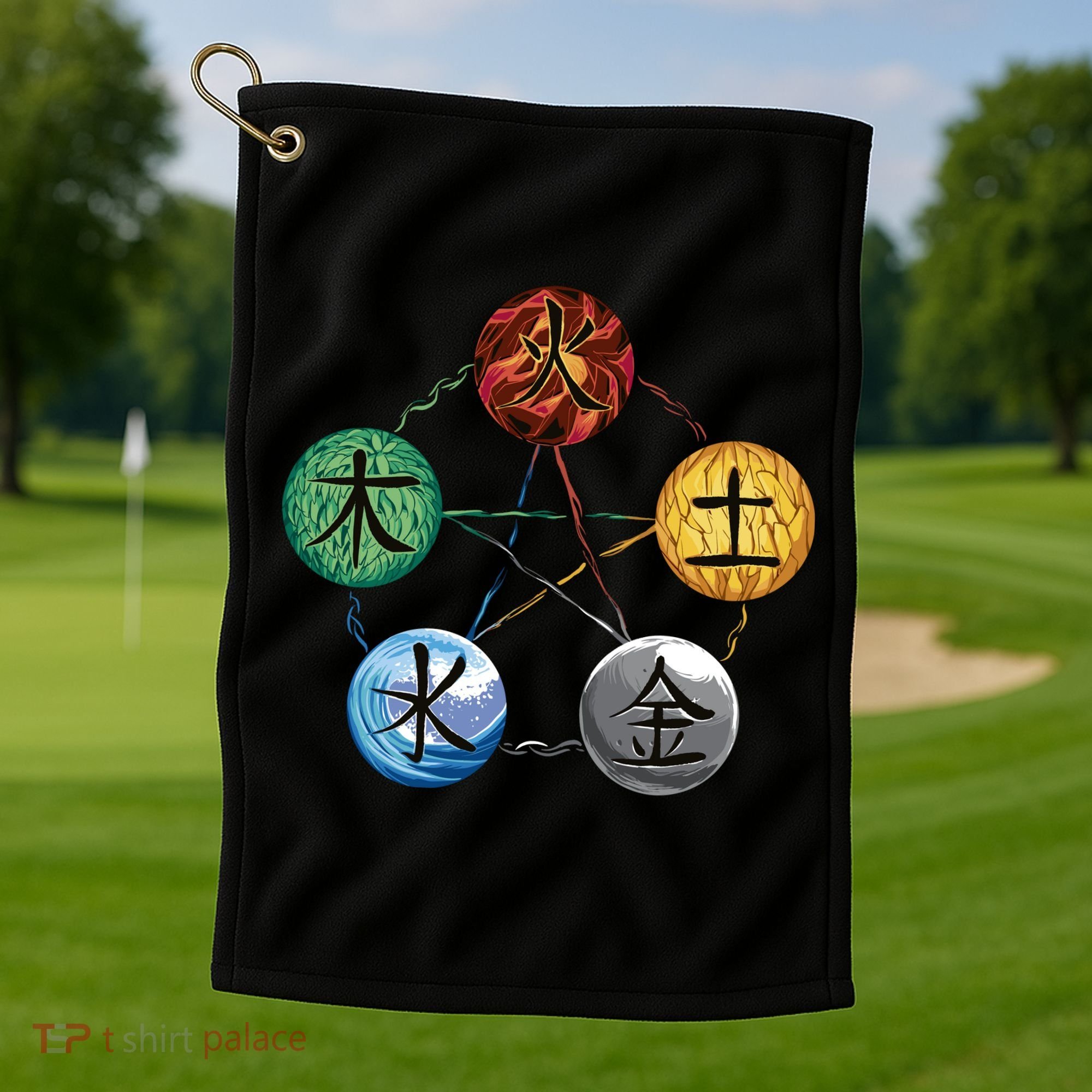 Qigong Martial Arts Elements Golf Towel