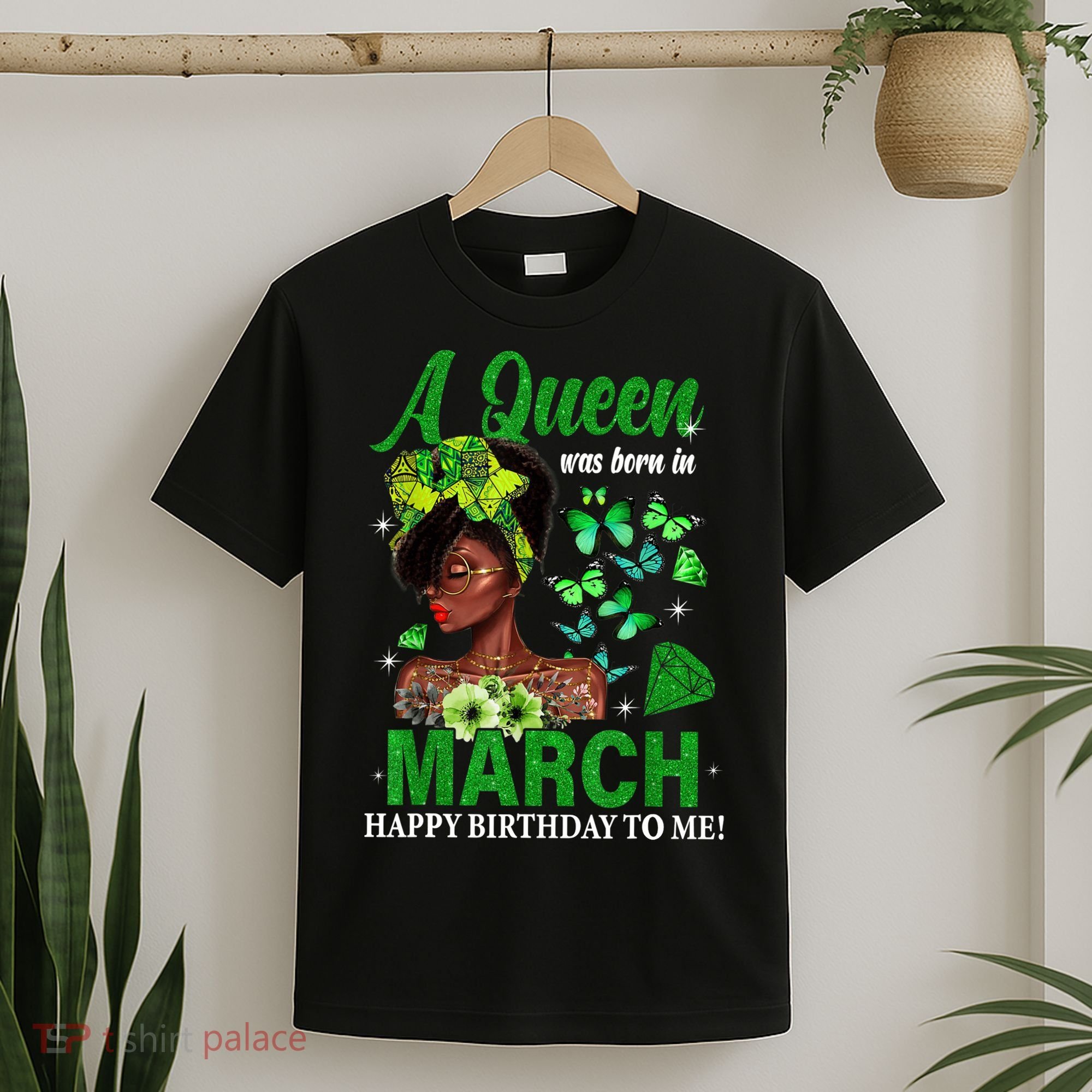 Queen March Birthday Black African American St Patricks day T-Shirt