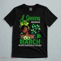 Queen March Birthday Black African American St Patricks day T-Shirt thumb 5
